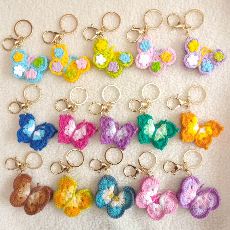 Handmade Crochet Butterfly Keychains – Cute, Colourful & Aesthetic 🦋🌸