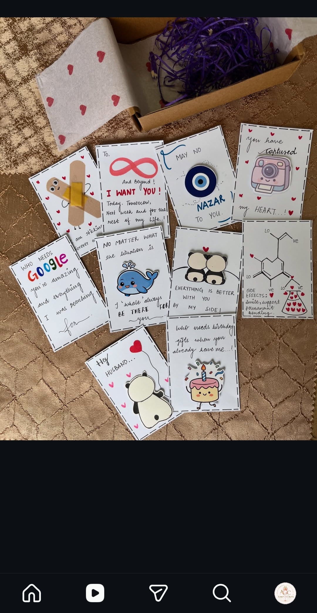 Mini Handmade Cards – Tiny Messages, Big Smiles! 💖 Minimum 6 pcs cards