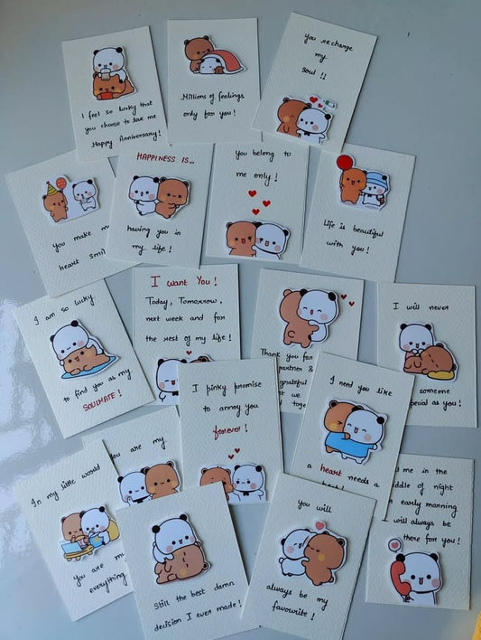 Mini Handmade Cards – Tiny Messages, Big Smiles! 💖 Minimum 6 pcs cards