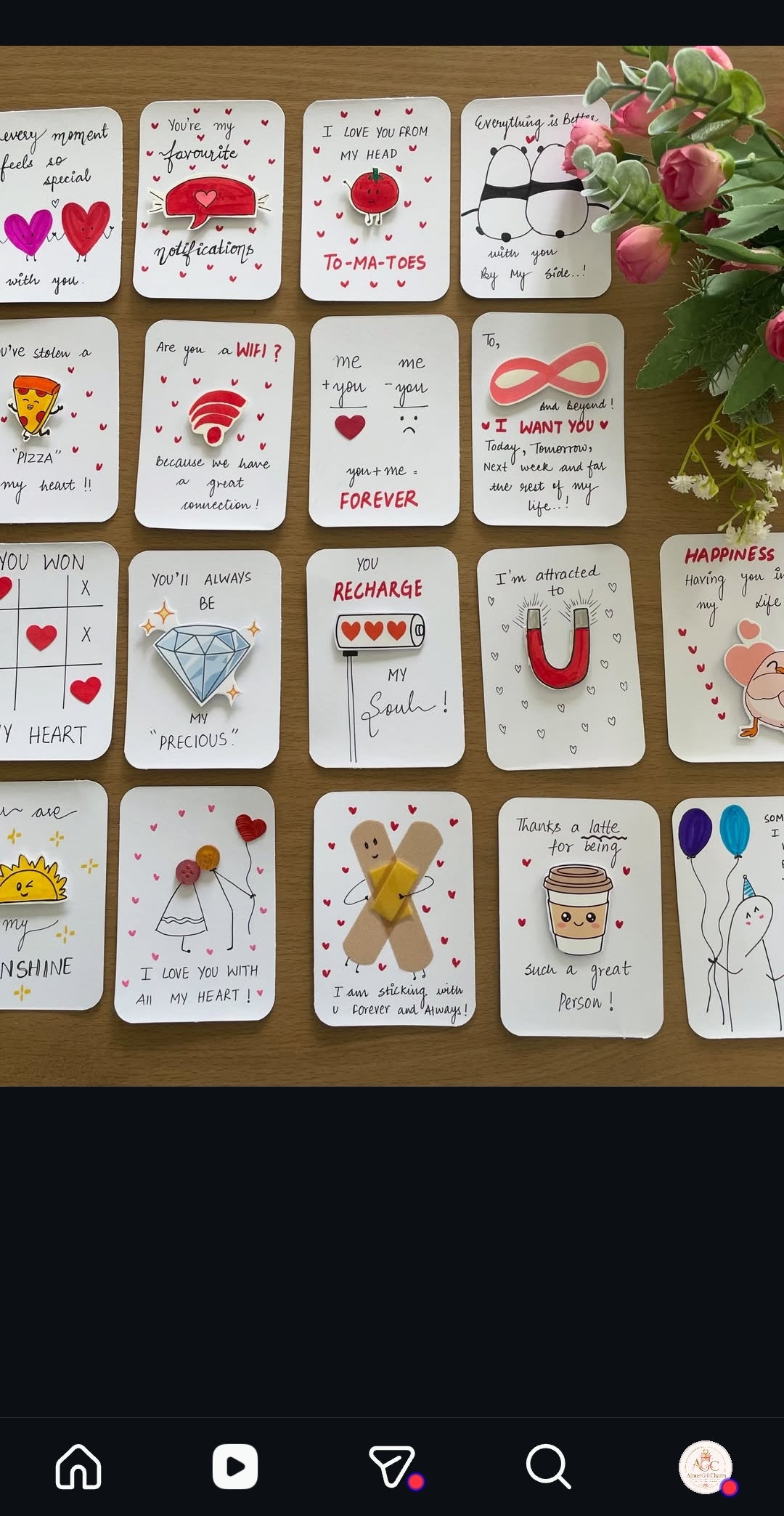 Mini Handmade Cards – Tiny Messages, Big Smiles! 💖 Minimum 6 pcs cards