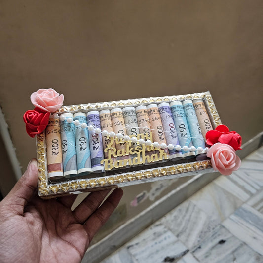 ✨ ₹2100 Shagun Envelope Platter | Premium Raksha Bandhan Cash Gift Tray - Ajmer Gift Charm