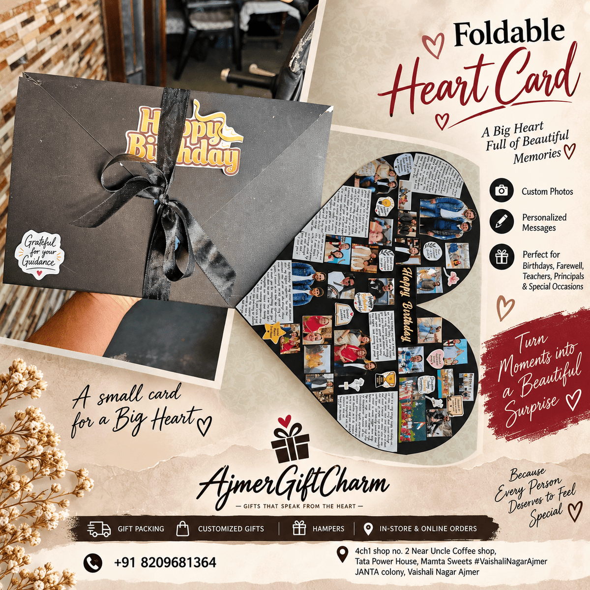 Viral Foldable Heart Card – A Little Card, A Lot of Love! 💌 - Ajmer Gift Charm